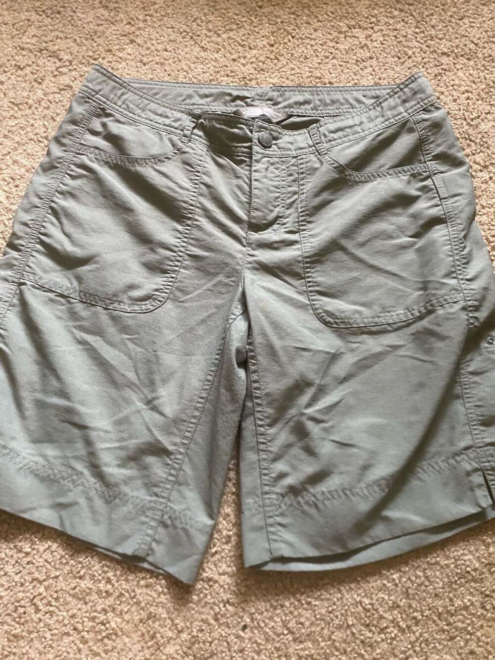 The North Face Hiking Shorts Size 6 Green Nylon Outdoor